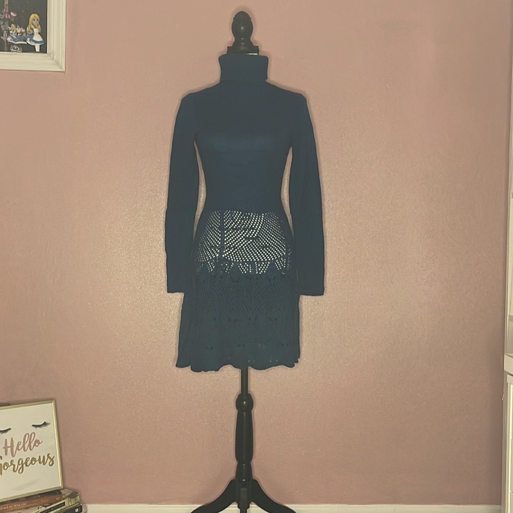 Moda international size S navy blue sweater dress - Picture 1 of 8